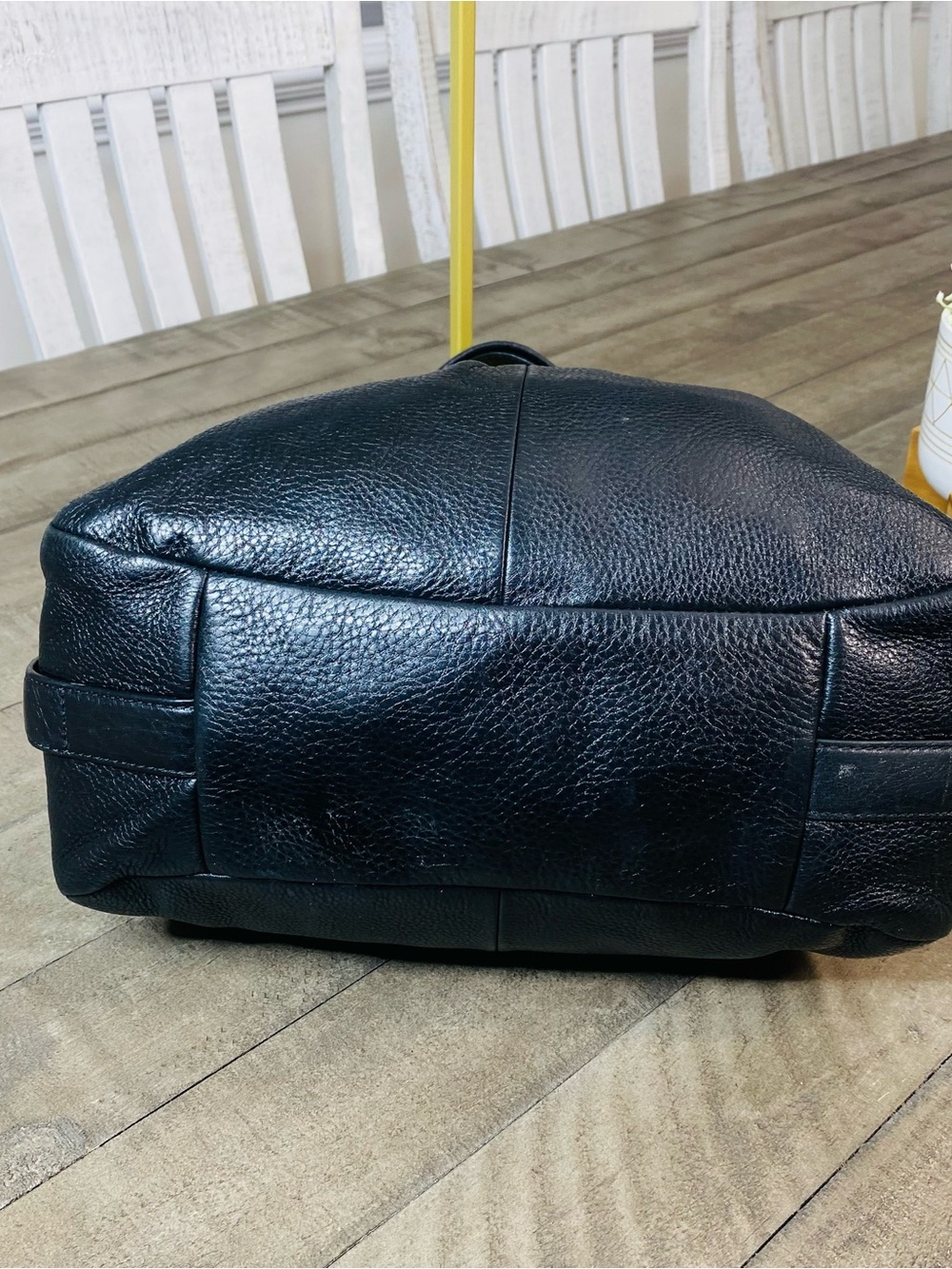COACH Madison Maggie Black Pebbled Leather Hobo Shoulder Bag Purse - Picture 5 of 10
